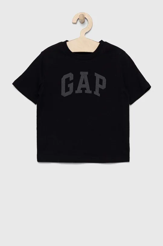Dječja pamučna majica kratkih rukava GAP 2-pack crna
