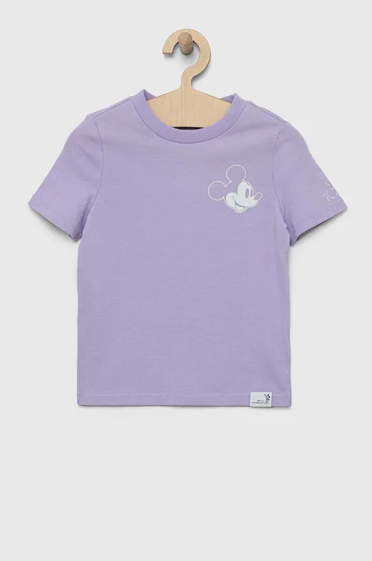 ljubičasta Dječja pamučna majica kratkih rukava GAP x Disney Za dječake