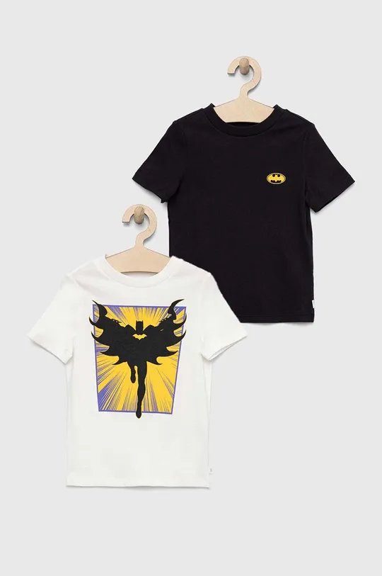 czarny GAP t-shirt bawełniany dziecięcy x DC 2-pack Chłopięcy