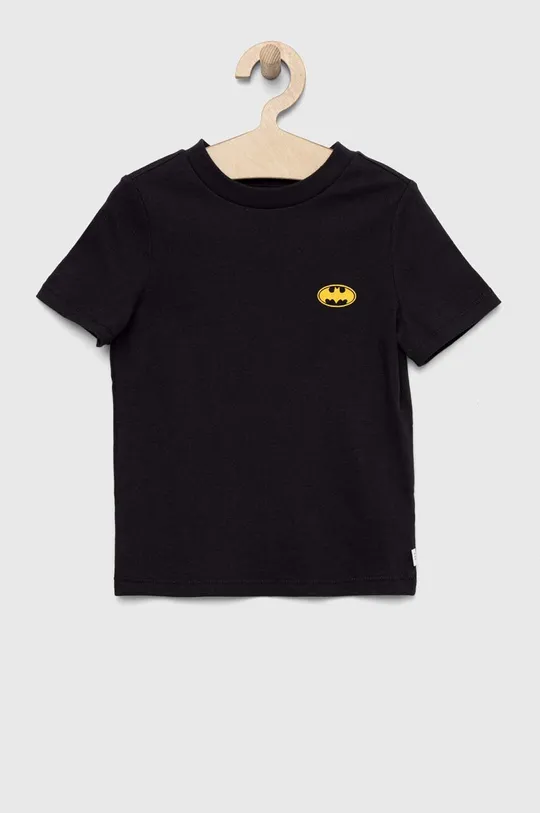Παιδικό βαμβακερό μπλουζάκι GAP x DC 2-pack μαύρο
