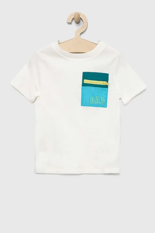 белый Детская хлопковая футболка GAP Для мальчиков