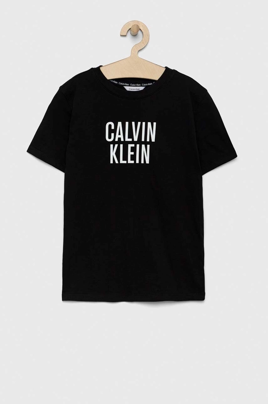 czarny Calvin Klein Jeans t-shirt bawełniany dziecięcy Chłopięcy