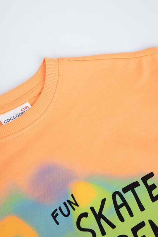 oranžová Dětské bavlněné tričko Coccodrillo