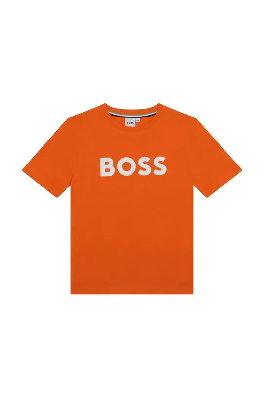 помаранчевий Дитяча бавовняна футболка BOSS Для хлопчиків
