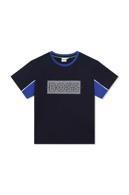 granatowy BOSS t-shirt dziecięcy Chłopięcy