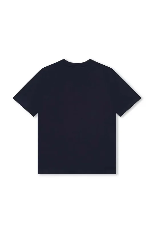 Дитяча бавовняна футболка BOSS темно-синій