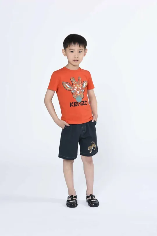 rdeča Otroška bombažna kratka majica Kenzo Kids Fantovski