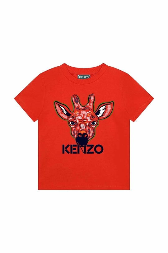 Детская хлопковая футболка Kenzo Kids красный