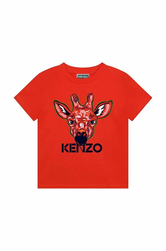 Dječja pamučna majica kratkih rukava Kenzo Kids crvena