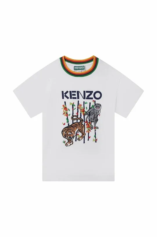 Παιδικό βαμβακερό μπλουζάκι Kenzo Kids λευκό