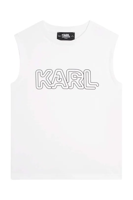 белый Детский хлопковый топ Karl Lagerfeld Для мальчиков