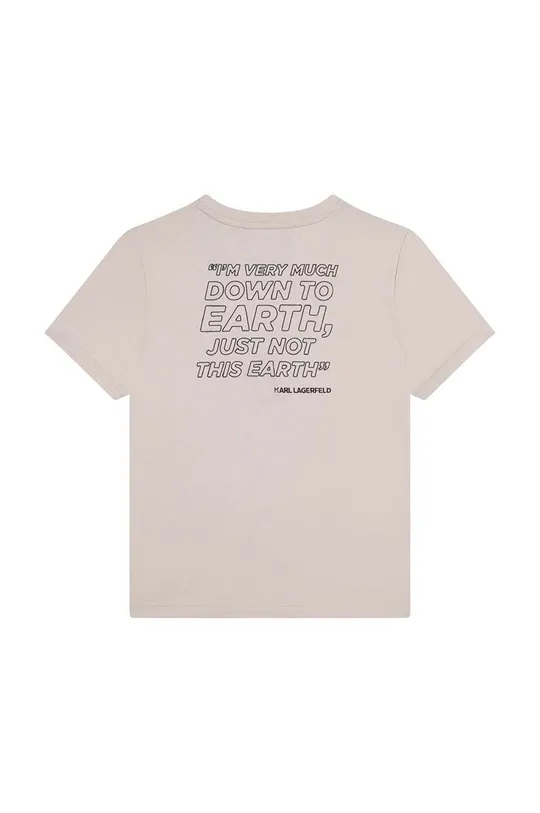 Karl Lagerfeld t-shirt bawełniany dziecięcy beżowy