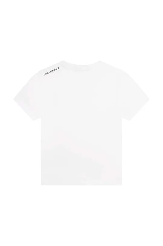 Otroška bombažna kratka majica Karl Lagerfeld bela