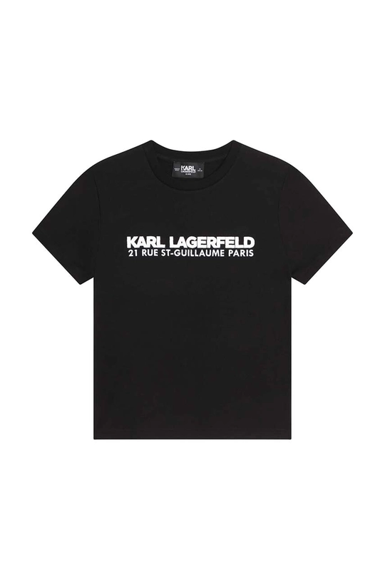 Karl Lagerfeld t-shirt bawełniany dziecięcy czarny