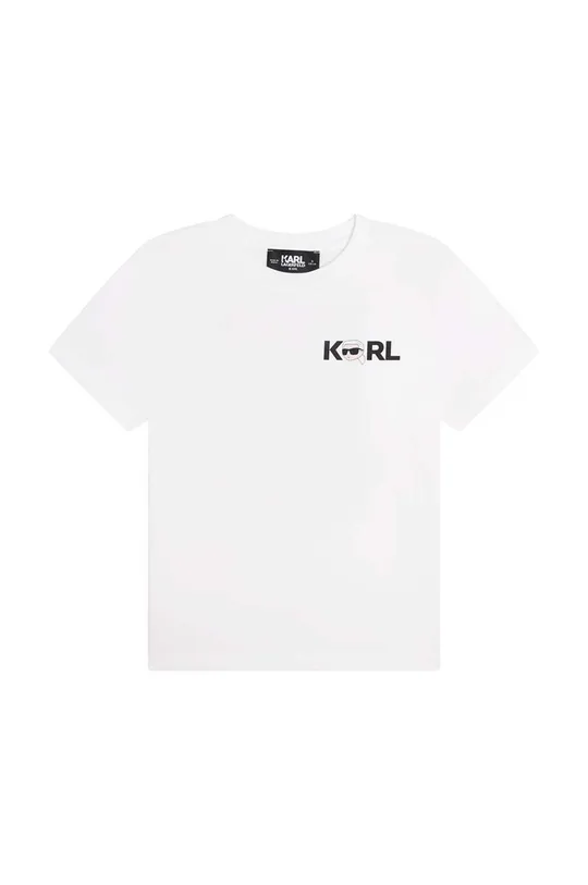 Dječja pamučna majica kratkih rukava Karl Lagerfeld bijela