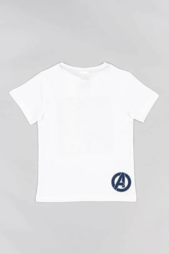 Otroška bombažna kratka majica zippy x Marvel bela