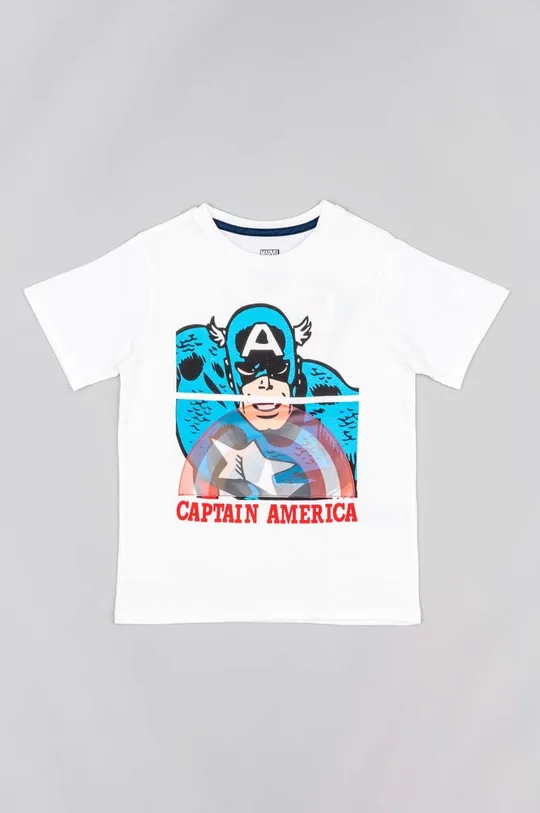Παιδικό βαμβακερό μπλουζάκι zippy x Marvel λευκό