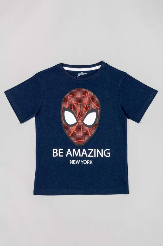 Παιδικό βαμβακερό μπλουζάκι zippy x Spiderman σκούρο μπλε