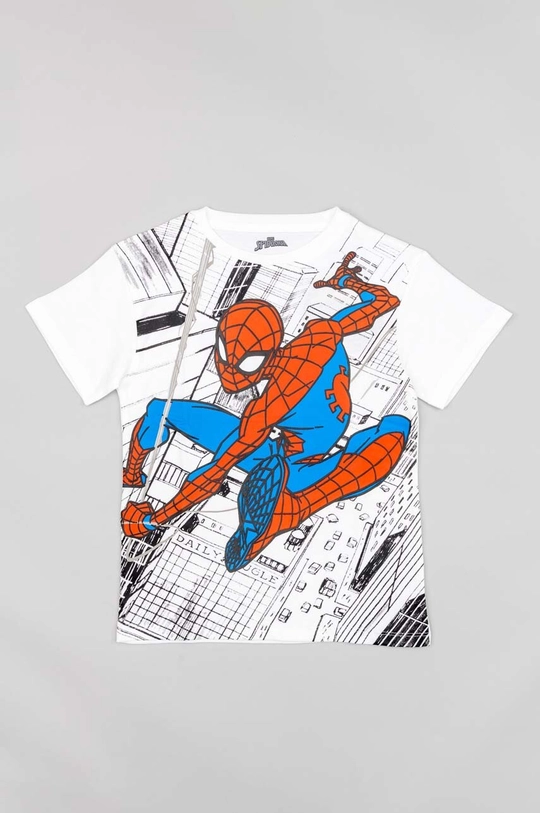 zippy t-shirt bawełniany dziecięcy x Spiderman biały