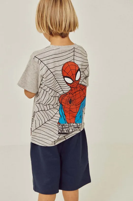 sivá Detské bavlnené tričko zippy x Spiderman Chlapčenský