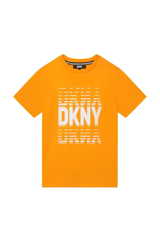 Παιδικό βαμβακερό μπλουζάκι DKNY πορτοκαλί