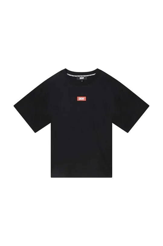 Dkny t-shirt in cotone per bambini nero