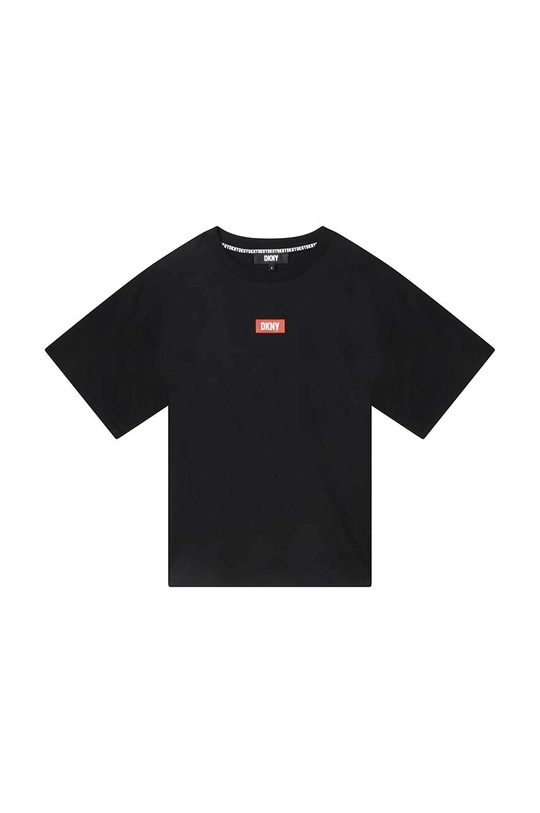 Dkny t-shirt bawełniany dziecięcy czarny