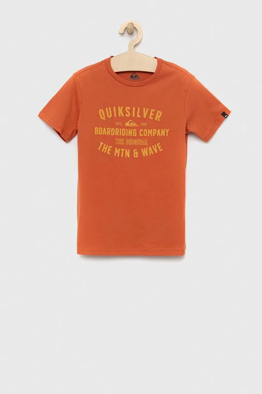 pomarańczowy Quiksilver t-shirt bawełniany dziecięcy Chłopięcy