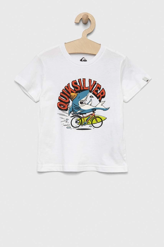 biały Quiksilver t-shirt bawełniany dziecięcy Chłopięcy