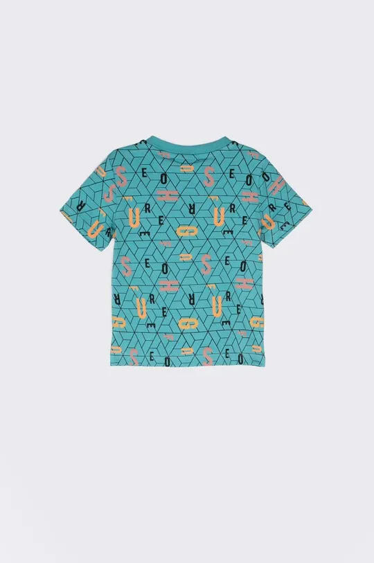 Coccodrillo t-shirt bawełniany dziecięcy turkusowy