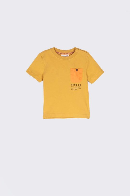 jantarová Dětské bavlněné tričko Coccodrillo Chlapecký