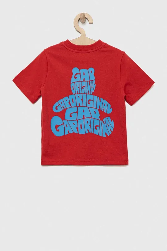 Детская хлопковая футболка GAP красный