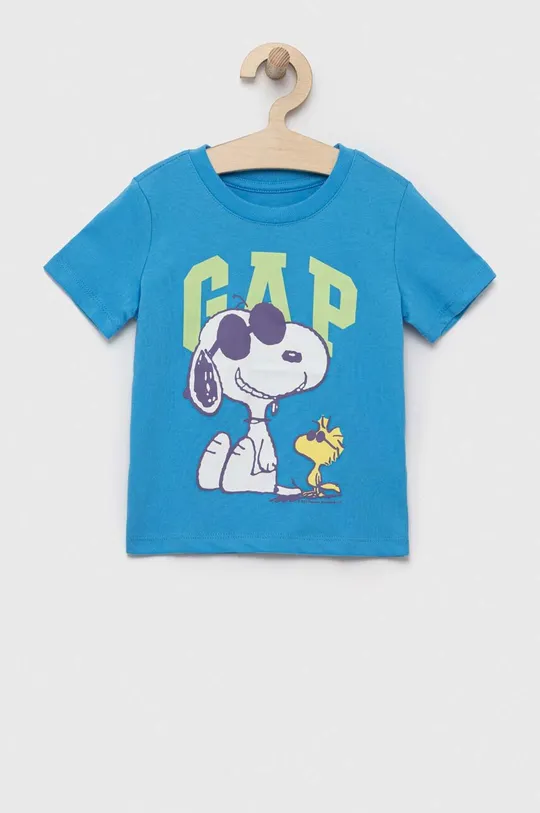 niebieski GAP t-shirt dziecięcy Chłopięcy