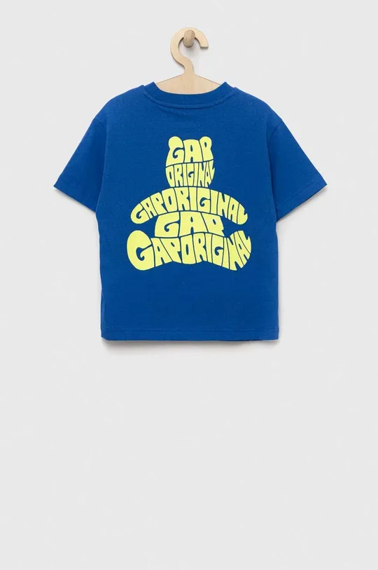 Παιδικό βαμβακερό μπλουζάκι GAP μπλε