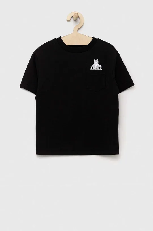 μαύρο Παιδικό βαμβακερό μπλουζάκι GAP Για αγόρια