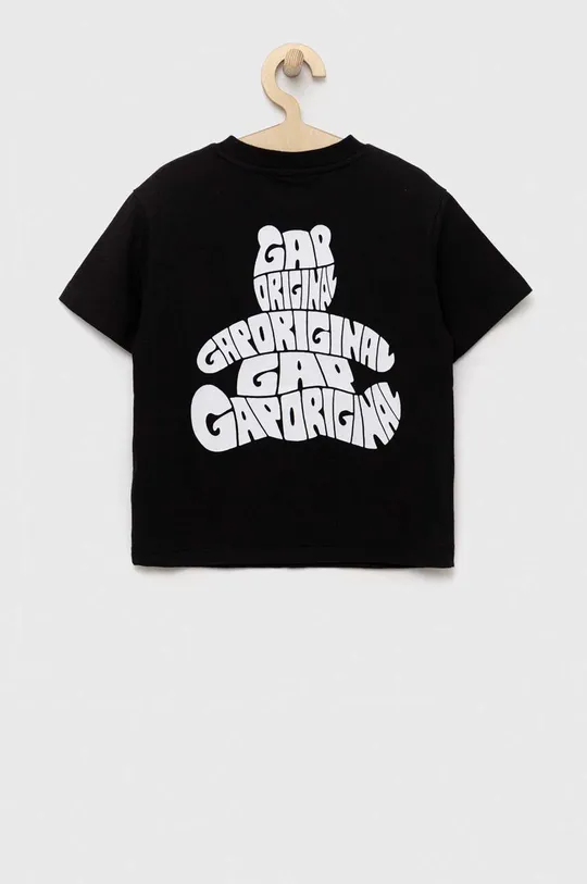 GAP t-shirt bawełniany dziecięcy czarny