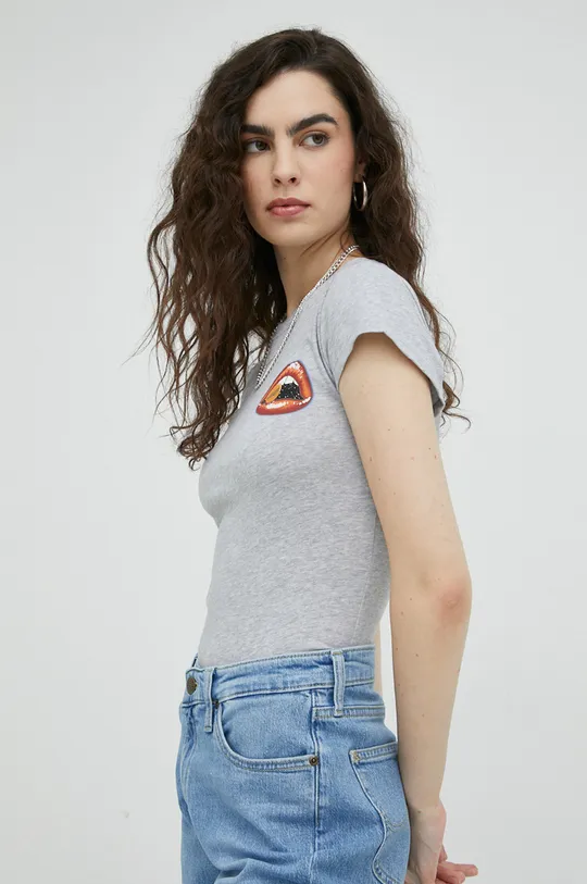 γκρί Βαμβακερό μπλουζάκι Wrangler Γυναικεία