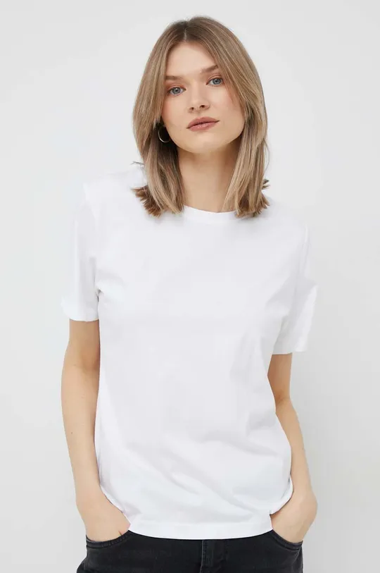 белый Хлопковая футболка Calvin Klein Женский