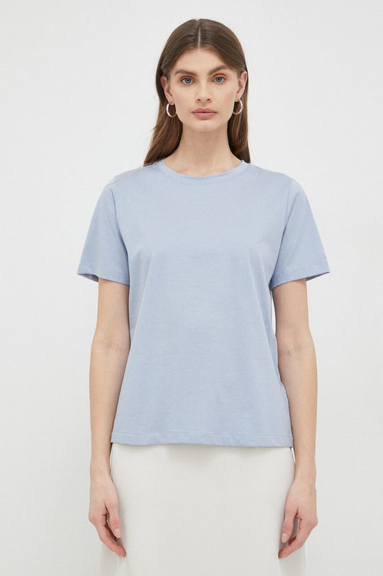 světle modrá Bavlněné tričko Calvin Klein Dámský