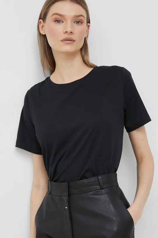 чорний Бавовняна футболка Calvin Klein Жіночий