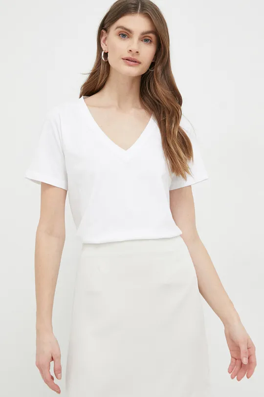 bela Bombažna kratka majica Calvin Klein Ženski
