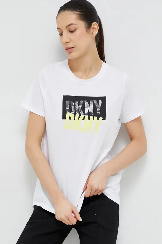 λευκό Βαμβακερό μπλουζάκι Dkny Γυναικεία