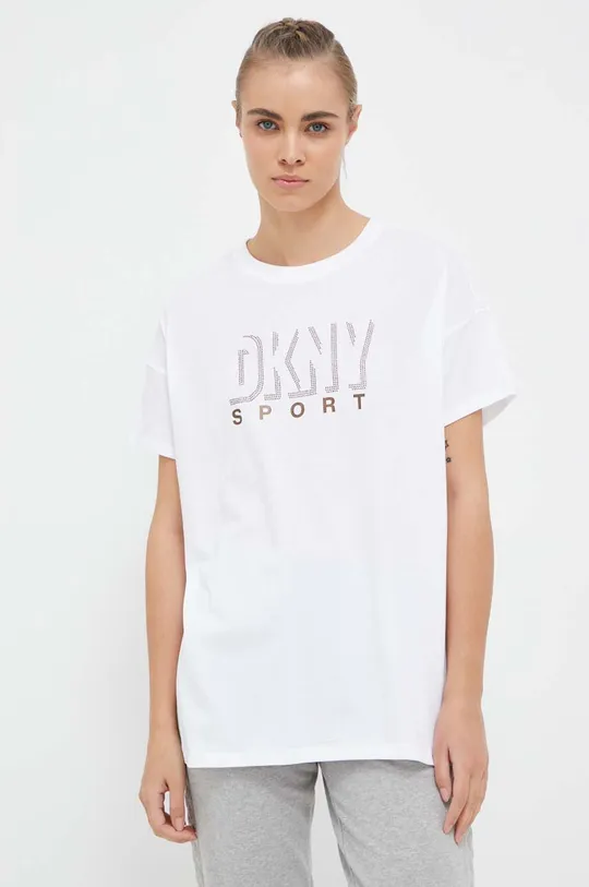 biały Dkny t-shirt bawełniany Damski