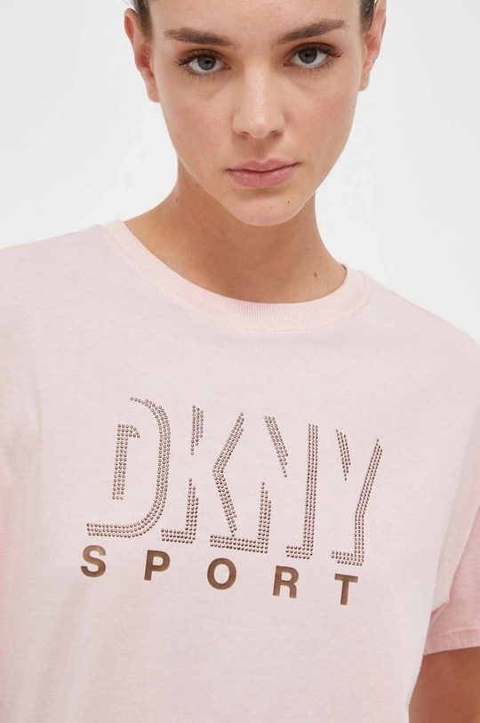 różowy Dkny t-shirt bawełniany