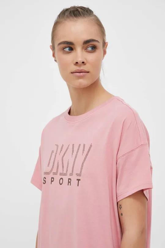 roza Bombažna kratka majica Dkny