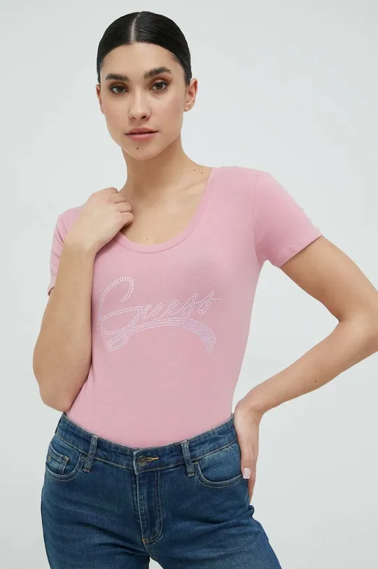 rózsaszín Guess t-shirt Női