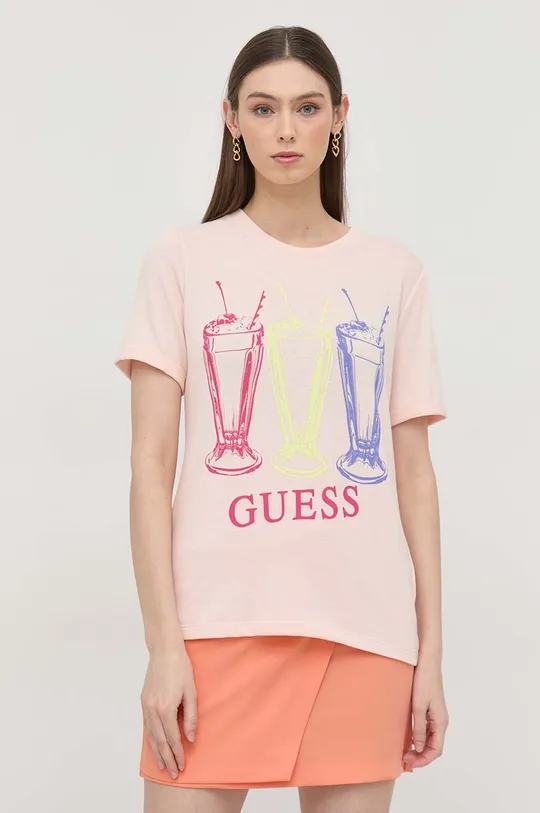 różowy Guess t-shirt