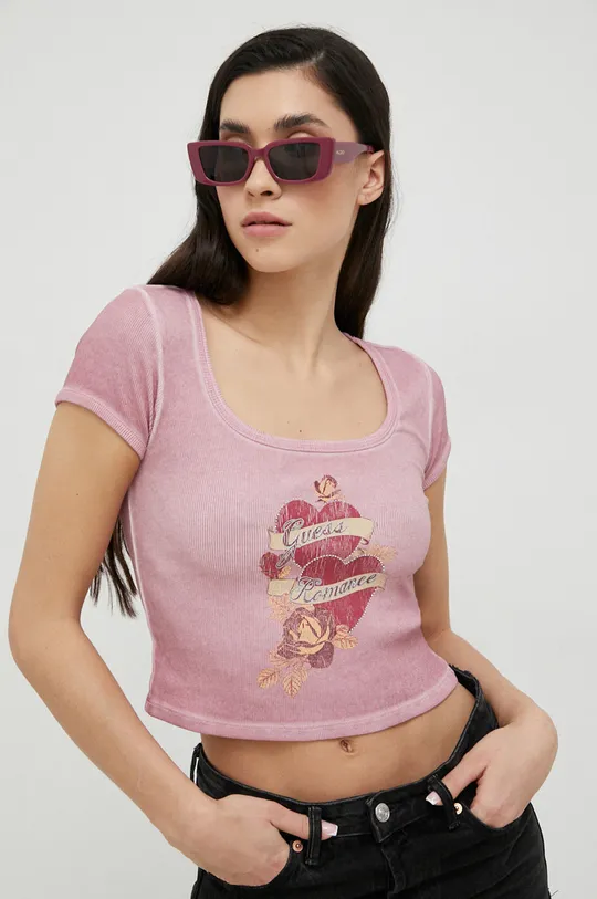 rózsaszín Guess t-shirt Női