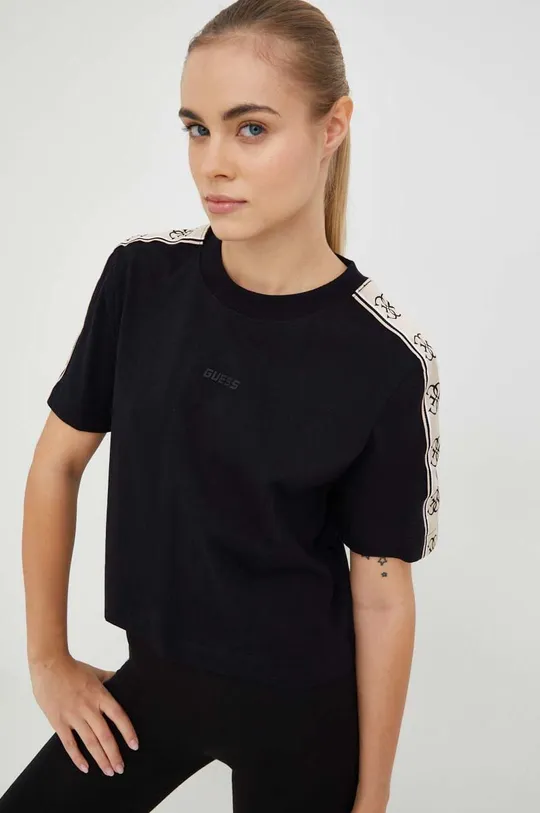 czarny Guess t-shirt bawełniany BRITNEY Damski