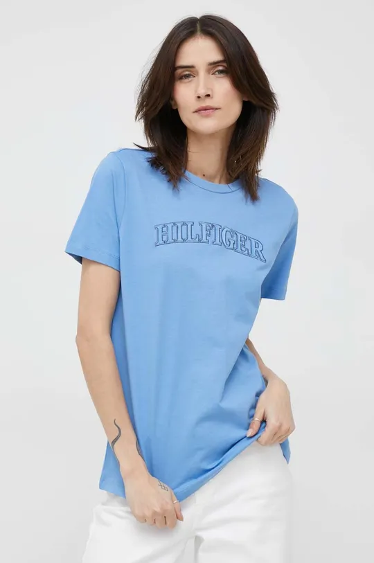 Tommy Hilfiger t-shirt bawełniany niebieski